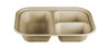 Take-Out Tray Base 10X7.5X1.5 IN 3 Compartment Pulp Fiber PLA Kraft Rectangle Laminated 400/Case