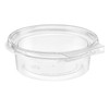 Safe-T-Fresh® Deli Container Hinged With Flat Lid 8 OZ RPET Clear Round 340/Case