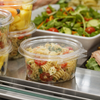 Safe-T-Fresh® Deli Container Hinged With Flat Lid 12 OZ RPET Clear Round 320/Case