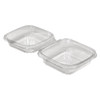 Safe-T-Fresh® Deli Container Hinged With Dome Lid 24.7 OZ RPET Clear Square 272/Case