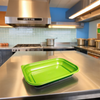 Thermosource Tooling Take-Out Container Base 10X7X1.75 IN PP Green Rectangle Microwave Safe 400/Case