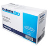 Victoria Bay Take-Out Container Base & Lid Combo 48 OZ PP Black Clear Round Shallow Microwave Safe 150/Case