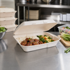 Take-Out Container Hinged 9X12X3 IN Sugarcane Natural Rectangle 150/Case