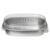 Victoria Bay Take-Out Container Base & Lid Combo With Dome Lid Medium (MED) 52 OZ Aluminum Plastic Silver Clear 50/Case
