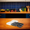 Victoria Bay Deli Container Base & Lid Combo 3 Compartment PET Black Clear Rectangle 100/Case