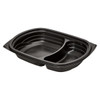 Victoria Bay Food Container 20 OZ 2 Compartment MFPP Black Oblong 63 Count/Pack 4 Packs/Case 252 Count/Case