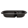 Victoria Bay Food Container 20 OZ 2 Compartment MFPP Black Oblong 63 Count/Pack 4 Packs/Case 252 Count/Case