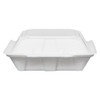 Victoria Bay Take-Out Container Hinged Large (LG) 9X9.1X3.2 IN 3 Compartment Foam White Dual-Tab Vented 150/Case