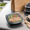 Victoria Bay Take-Out Container Hinged 6X6 IN PP Black Clear Square 200/Case