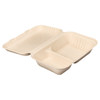 Victoria Bay Take-Out Container Hinged 9X6 IN 2 Compartment Plant Fiber Brown Rectangle 250/Case