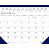 Desk Pad Calendar 22X17 IN Blue Gray Vinyl Paper Perforated 12 Month 1/Each