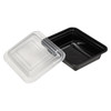Victoria Bay Take-Out Container Base & Lid Combo 12 OZ PP Black Clear Rectangle Shallow Microwave Safe 150/Case