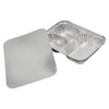 Victoria Bay Take-Out Container Base & Lid Combo With Paper Lid 8X6.5X1 IN 3 Compartment Aluminum Silver 250/Case