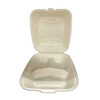 Victoria Bay Take-Out Container Hinged 8X8 IN 3 Compartment Sugarcane Kraft Square 200/Case