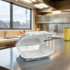 Victoria Bay Take-Out Container Hinged 8X8X3.38 IN Polystyrene Foam White 10 Count/Bag 20 Bags/Case 200 Count/Case