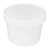 Victoria Bay Food Container Base & Lid Combo With Flat Lid 12 OZ Paper White Vented 250/Case