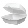 Victoria Bay Take-Out Container Hinged Small (SM) 6X6X3 IN Foam White Tab-Lock 125 Count/Pack 4 Packs/Case