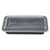 Victoria Bay Take-Out Container Base & Lid Combo 28 OZ PP Black Clear Rectangle Shallow Microwave Safe 150/Case