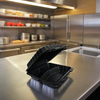 Victoria Bay Take-Out Container Hinged 9X9X3 IN 3 Compartment MFPP Black Square Freezer Safe Microwave Safe 150/Case