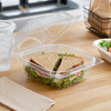 Essentials Sandwich Salad Take-Out Container Hinged With Dome Lid 5.5625X5.625X2.5625 IN RPET Clear Square 330/Case