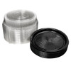 Victoria Bay Catering Tray Base & Lid Combo With High Dome Lid PET Black Clear Round 25/Case