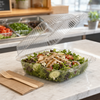 Essentials Take-Out Container Hinged With Dome Lid Large (LG) 9X9.4375X3 IN RPET Clear Rectangle Bar Lock 200/Case