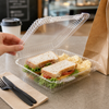 Essentials Take-Out Container Hinged With Dome Lid 8.4375X7.9375X2.4375 IN RPET Clear Rectangle 200/Case