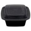 Victoria Bay Take-Out Container Base & Lid Combo 12 OZ Plastic Black Clear Rectangle 150/Case