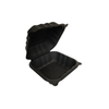 Victoria Bay Take-Out Container Hinged 6X6X3.25 IN MFPP Black Square Freezer Safe Microwave Safe 250/Case