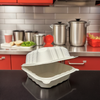 Victoria Bay Take-Out Container Hinged 6X6X3.25 IN MFPP Ivory Square Freezer Safe Microwave Safe 250/Case