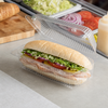 Essentials Hoagie & Sub Take-Out Container Hinged With Dome Lid 8.8125X4.875X3.1875 IN RPET Clear Rectangle Bar Lock 300/Case