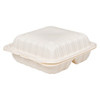Victoria Bay Take-Out Container Hinged 8X8X3 IN 3 Compartment MFPP Ivory Square Freezer Safe Microwave Safe 150/Case