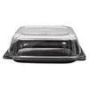 Victoria Bay Catering Tray Base & Lid Combo 10.7X10.7X3.76 IN PET Black Clear Square Freezer Safe 25/Case