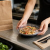 Victoria Bay Take-Out Container Base & Lid Combo 16 OZ PP Black Clear Round 150/Case
