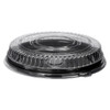 Victoria Bay Catering Tray Base & Lid Combo With Low Dome Lid 12 IN PET Black Clear Round 25/Case