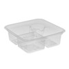 Take-Out Container Insert 32 OZ 6.13X6.13X1.96 IN 3 Compartment RPET Clear Square With Sauce Compartment 360/Case