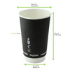Cup 16 OZ Double Wall PLA Coated Paper Black 25 Count/Pack 20 Packs/Case 500 Count/Case