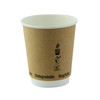 Cup 8 OZ Double Wall Poly-Coated Paper Kraft 25 Count/Pack 20 Packs/Case 500 Count/Case