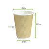 Cup 10 OZ Paper Beige Rippled 40 Count/Pack 25 Packs/Case 1000 Count/Case