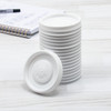 Solo® Lid Flat 2.53X0.312 IN PS White For 4 OZ Hot Cup No Hole Vented 100 Count/Pack 10 Packs/Case 1000 Count/Case