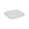 Lid Flat 5.5X5.5X0.75 IN RPET Clear Square For 8-12-16 OZ Container 504/Case