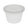 Deli Container Base & Lid Combo With Flat Lid 16 OZ PP LLDPE Clear Round 240/Case