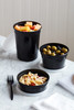 Deli Container Base & Lid Combo 16 OZ PP LLDPE Black Clear Round 240/Case