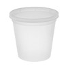 Deli Container Base & Lid Combo With Flat Lid 24 OZ PP LLDPE Clear Round 240/Case