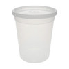 Deli Container Base & Lid Combo With Flat Lid 32 OZ PP LLDPE Clear Round 240/Case