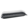 Full Slab Rib Take-Out Container Base & Lid Combo With High Dome Lid 41.9 OZ MFPP OPS Black Clear 70/Case