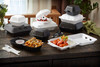 Take-Out Container Hinged With Dome Lid 9.1X9X3.3 IN Polystyrene Foam White Square Closing Tabs 150/Case
