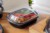 Lid Dome Medium (MED) 8.1X6.5X1 IN 1 Compartment OPS Clear Oval For Container Unhinged Anti-Fog Leak Resistant 252/Case