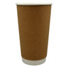 Victoria Bay Hot Cup 20 OZ Double Wall Poly-Coated Paper Kraft 600/Case