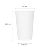Karat® Hot Cup Insulated 16 OZ Double Wall Poly-Coated Paper White 500/Case
